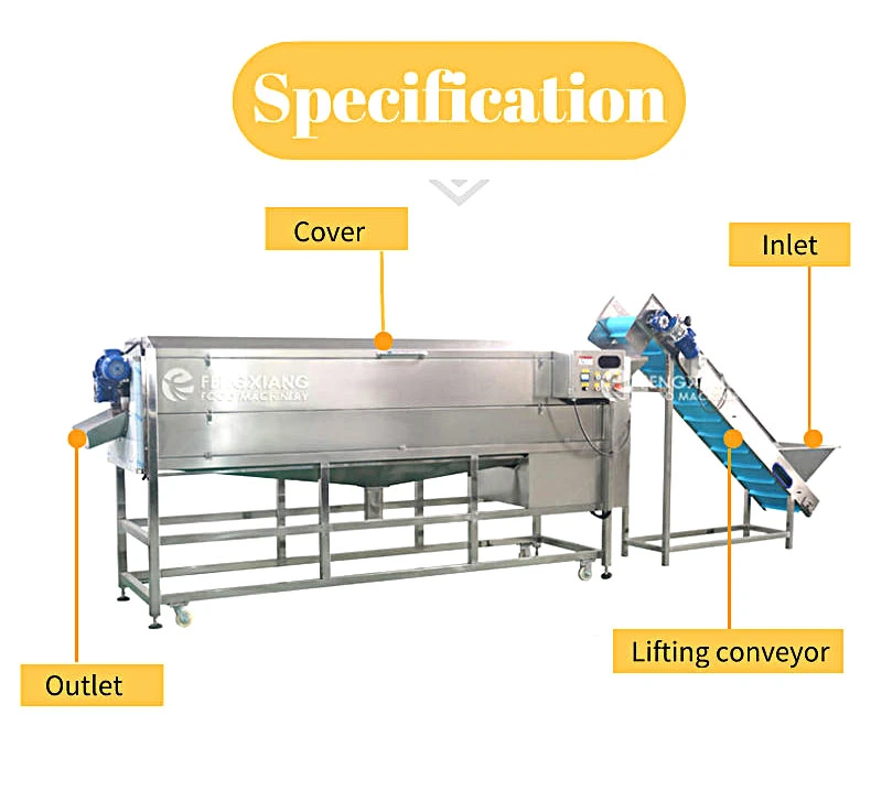 Industrial Large Automatic Screw Type Vegetable Carrot Melon Radish Washing and Peeling Machine