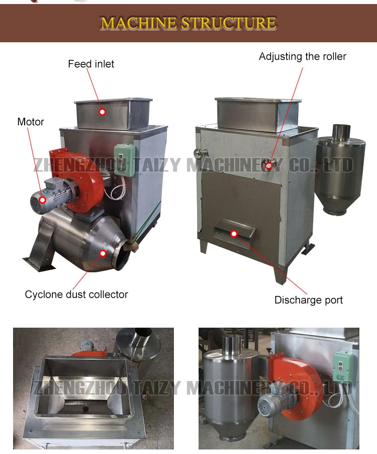 Best Selling Roasted Cacao Sheller Peeler Cocoa Bean Winnower Peeling Shelling Winnowing Machine From Amy