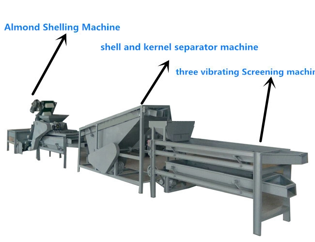 High Efficiency Nuts Hazelnut Sheller Cracker Almond Apricot Cracking Shelling Machine