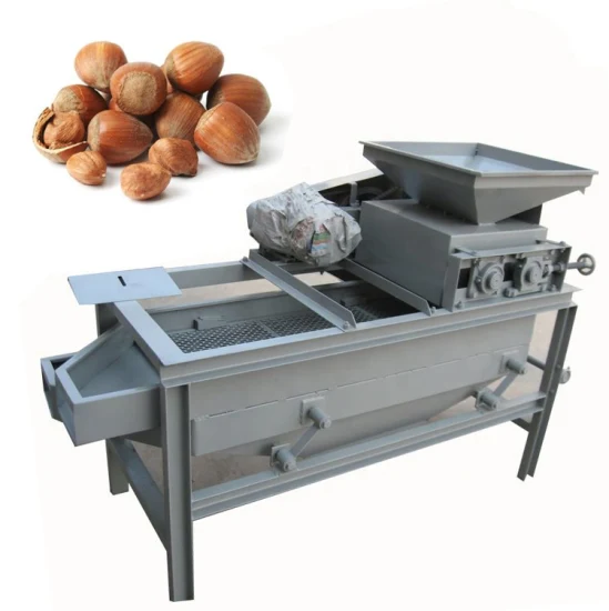 High Efficiency Nuts Hazelnut Sheller Cracker Almond Apricot Cracking Shelling Machine