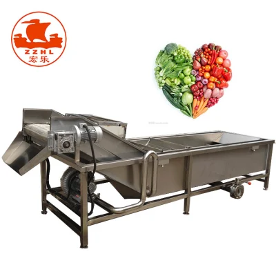 Commercial Fruit and Vegetable Washer Bubble Carrot Cassava Washing Pineapple Peeling Machine