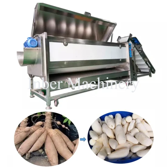 Industrial Automatic Fruit Vegetables Sweet Potato Cassava Cleaning Washing Peeling Machine for Cassava Garri Project