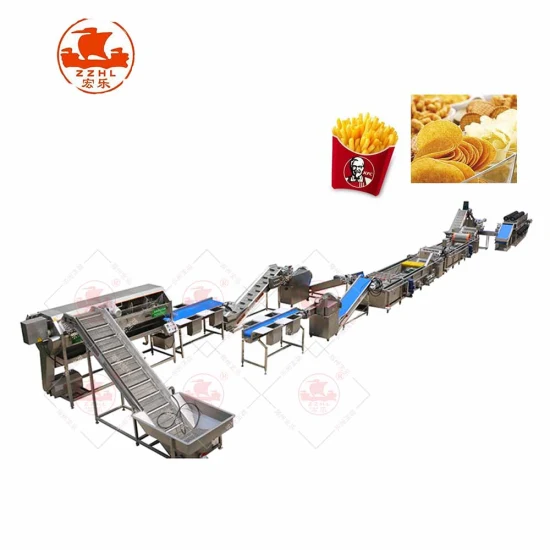 Small Potatoes Chip Processing Line Production Frozen French Fries Chips Potato Frying Machine New